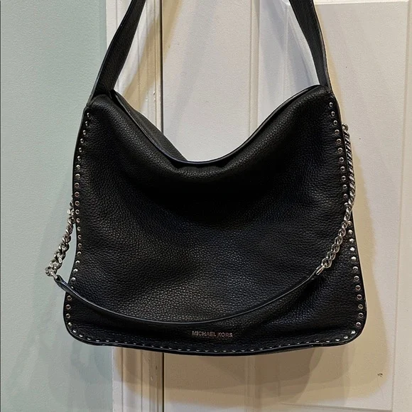 Michael Kors large black studded hobo bag - Picture 1 of 10